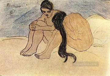  1902 Lienzo - Hombre y mujer 1902 Cubismo